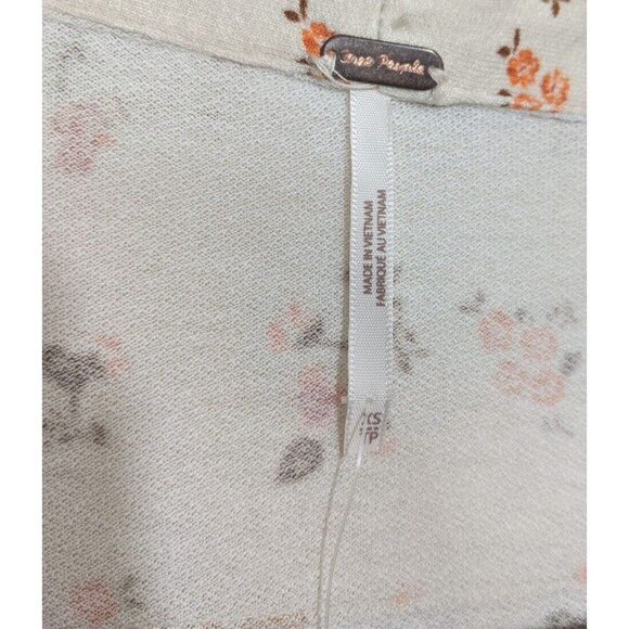 Free People Dress Good Days Floral Long Bell Sleeve Mini In Cream XS - Picture 11 of 13